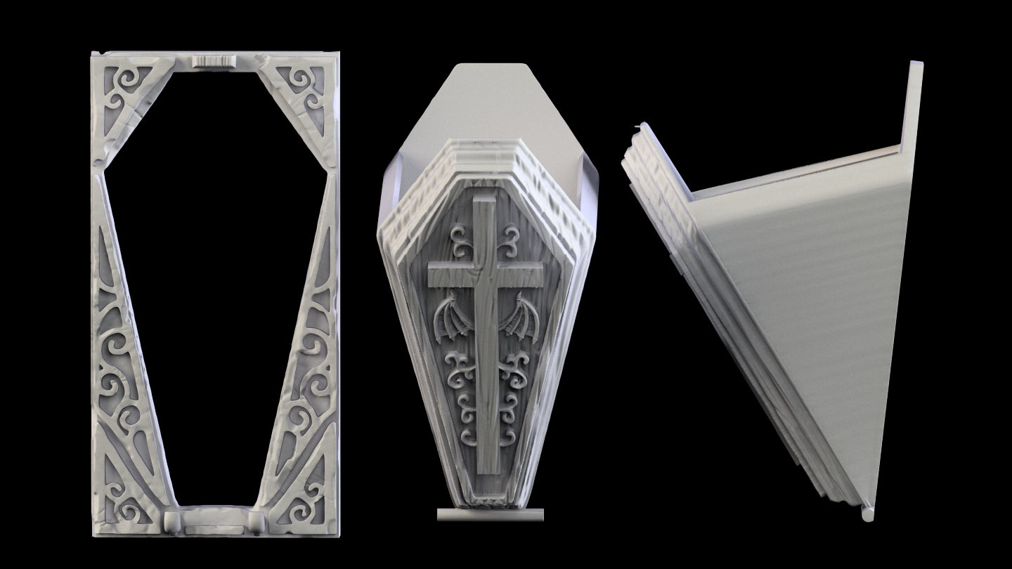 Crosslances - Book Nook/Shelf Insert - Coffin