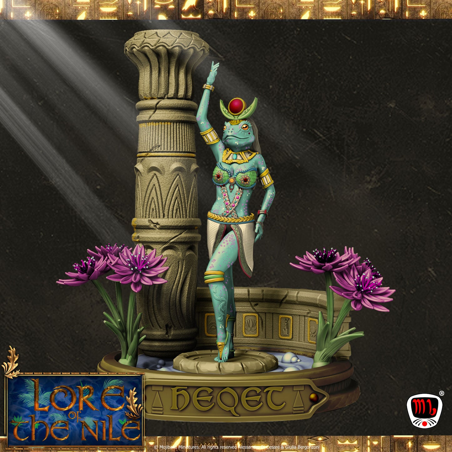 Mojibake - Lore of the Nile - Heqet, Goddess of Childbirth - 120mm Pin Up/Figure/Model/Diorama - Helios3DPrinting