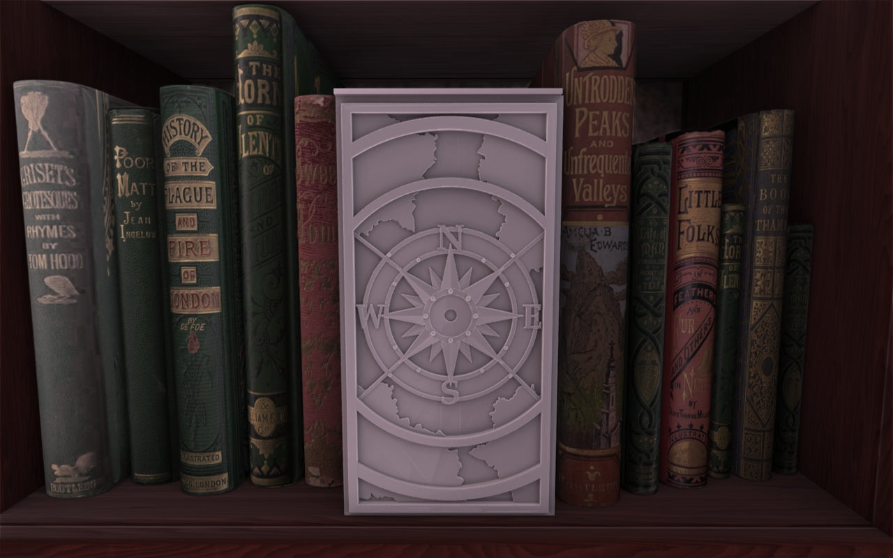 Crosslances - Book Nook/Shelf Insert - Compass Rose