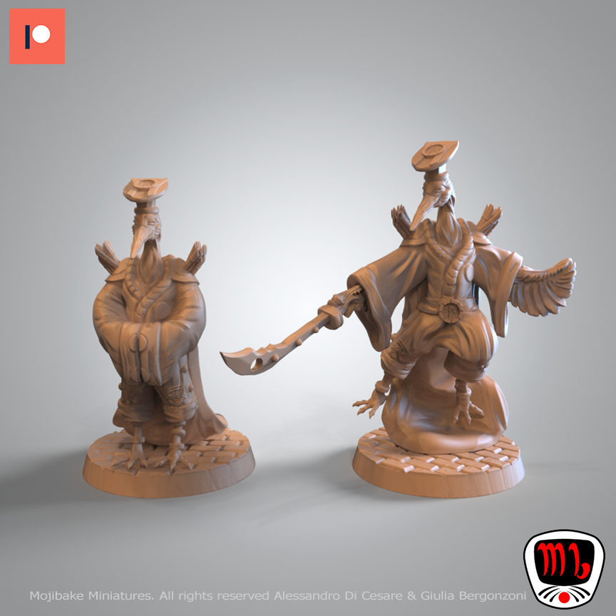 Mojibake - Kaiha Garden - Aarakocra Sage - DnD/TTRPG Figure/Miniature - Helios3DPrinting