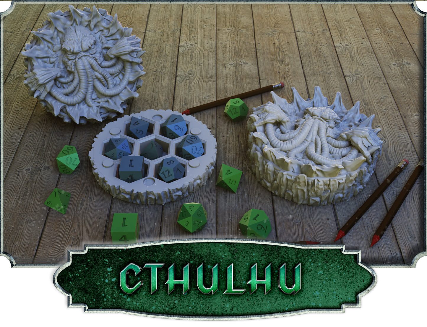 Crosslances - Dice Holder - Cthulu - DnD/TTRPG/Roleplaying/Wargames