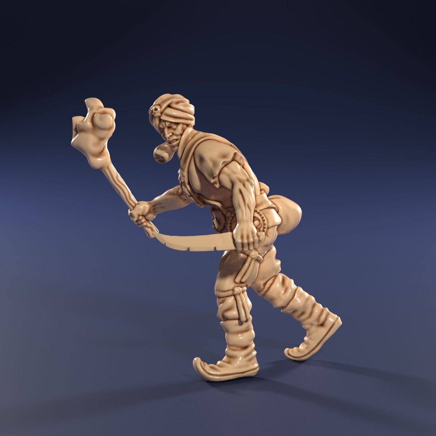 Medusa Miniatures - Cuthroat Alley - Thief w/Scimtar & Torch - DnD/TTRPG/Roleplaying/Wargames