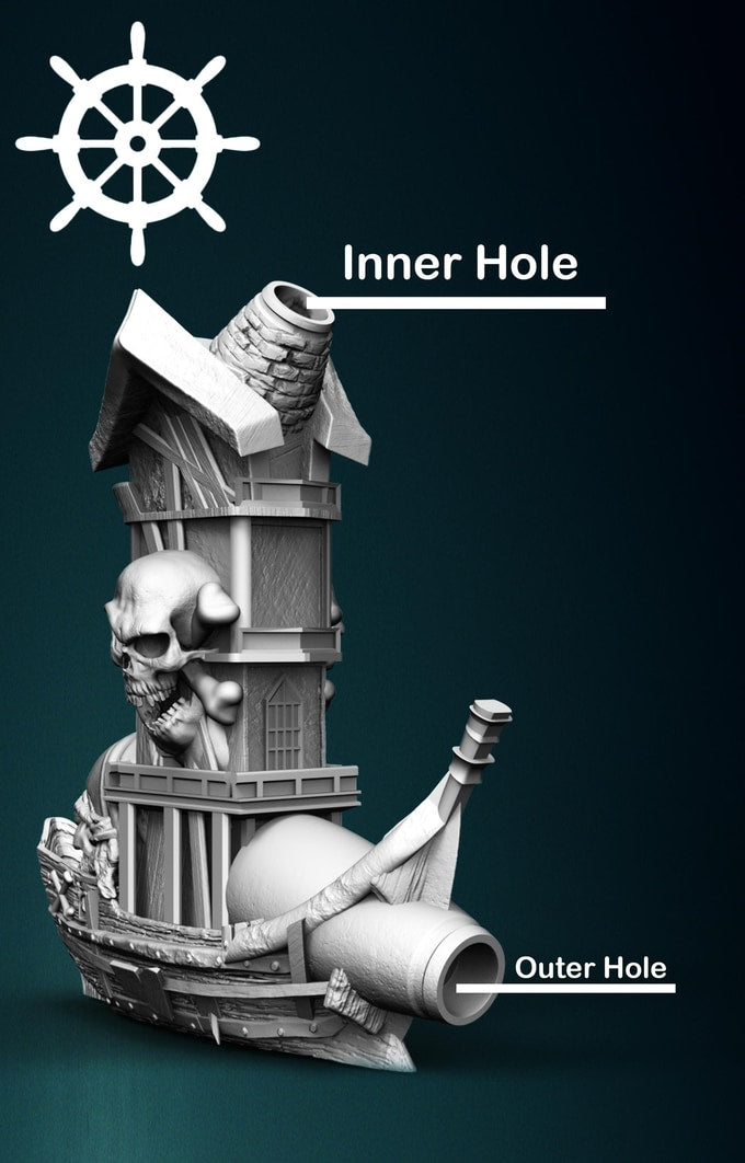 Slope3D - Pirate Ship (Cannon) Dice Tower - DnD/TTRPG/Roleplaying/Wargames