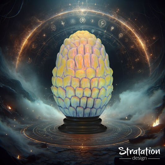 Stratation Design - Gold Dragon Egg Dice Box - DnD/TTRPG/Roleplaying/Wargames