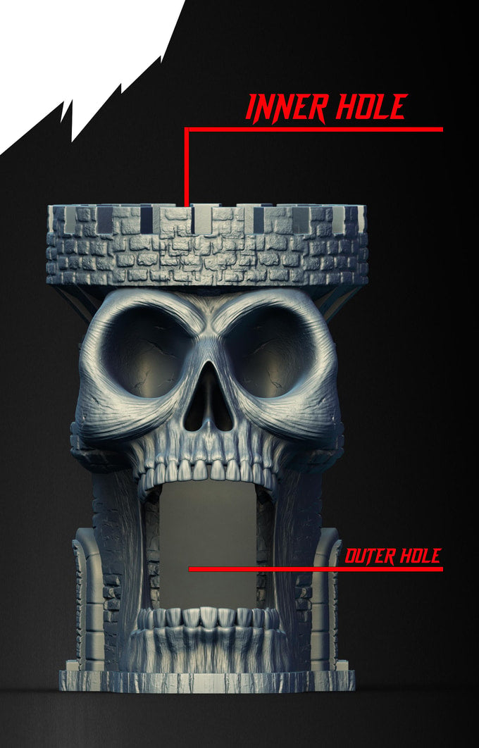 Slope3D - Royal Skull (Rook) Dice Tower - DnD/TTRPG/Roleplaying/Wargames