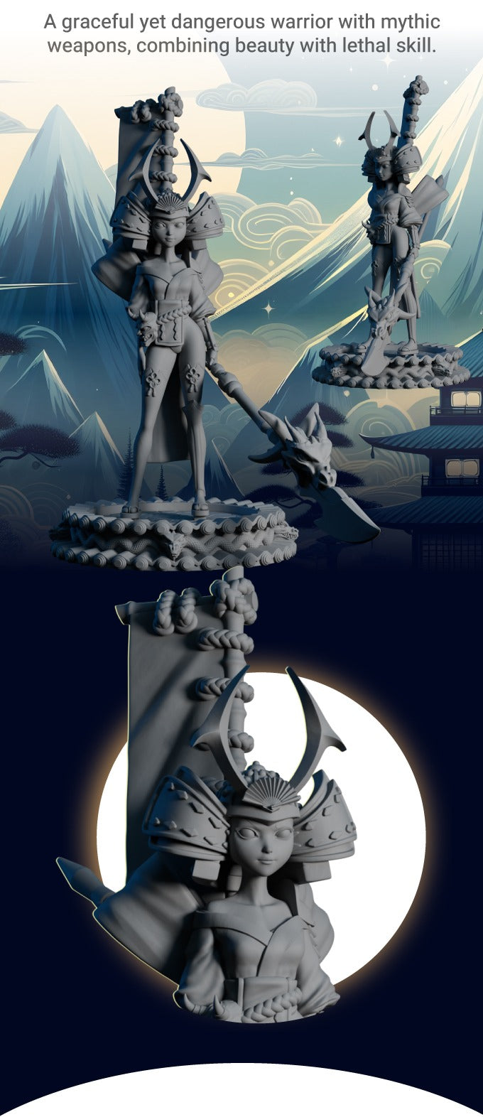 AsymSculpts - Sculpted Sisters: Oriental - Samurai - 75mm Pin Up/Figure/Model/Diorama