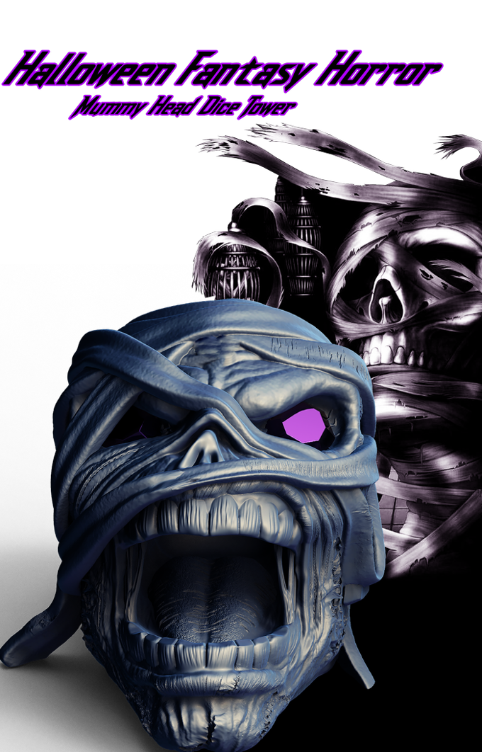 Slope3D - Mummy Head Dice Tower - DnD/TTRPG/Roleplaying/Wargames