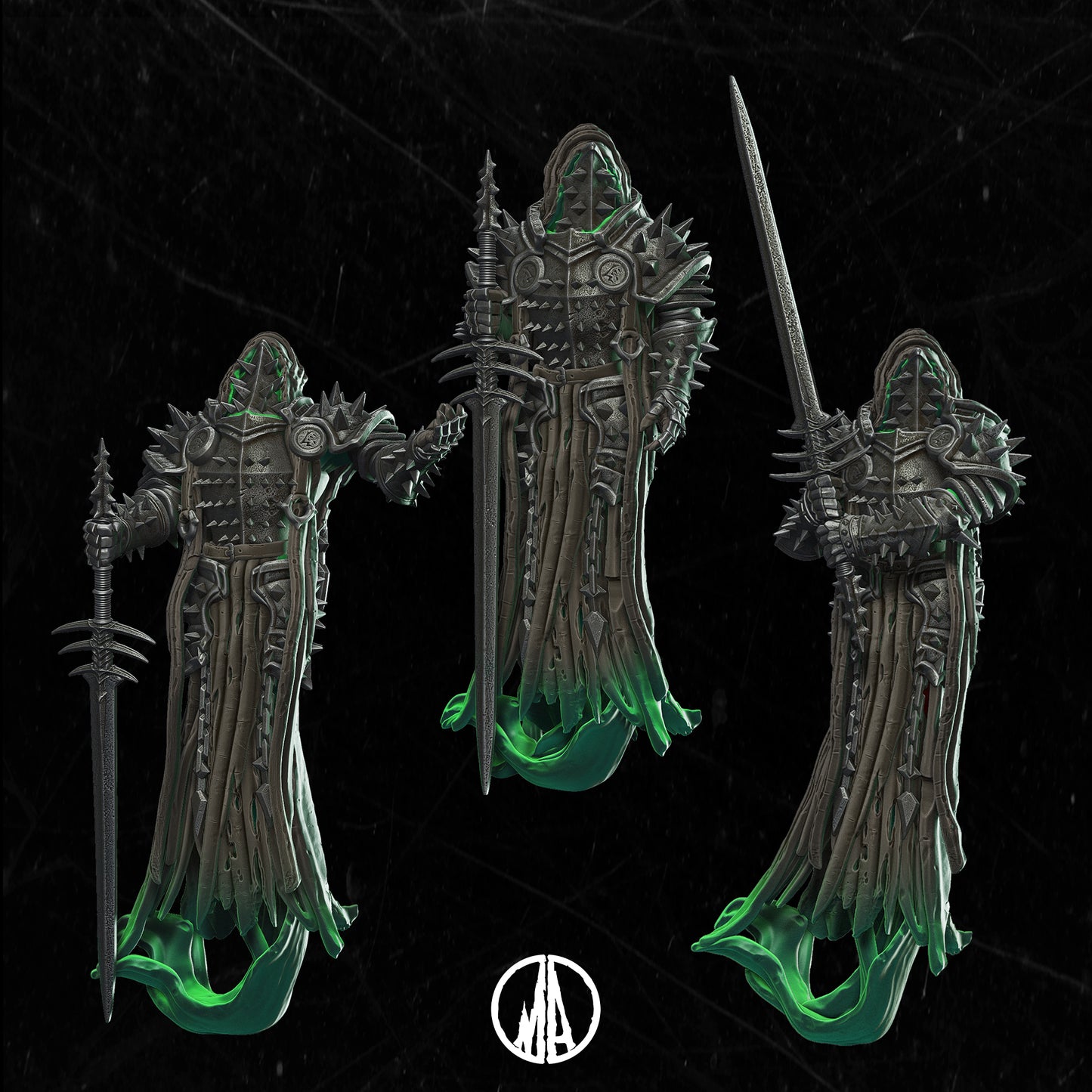 Monolith Arts - Lost Souls II - Damned Swordsman - DnD/TTRPG Figure/Miniature