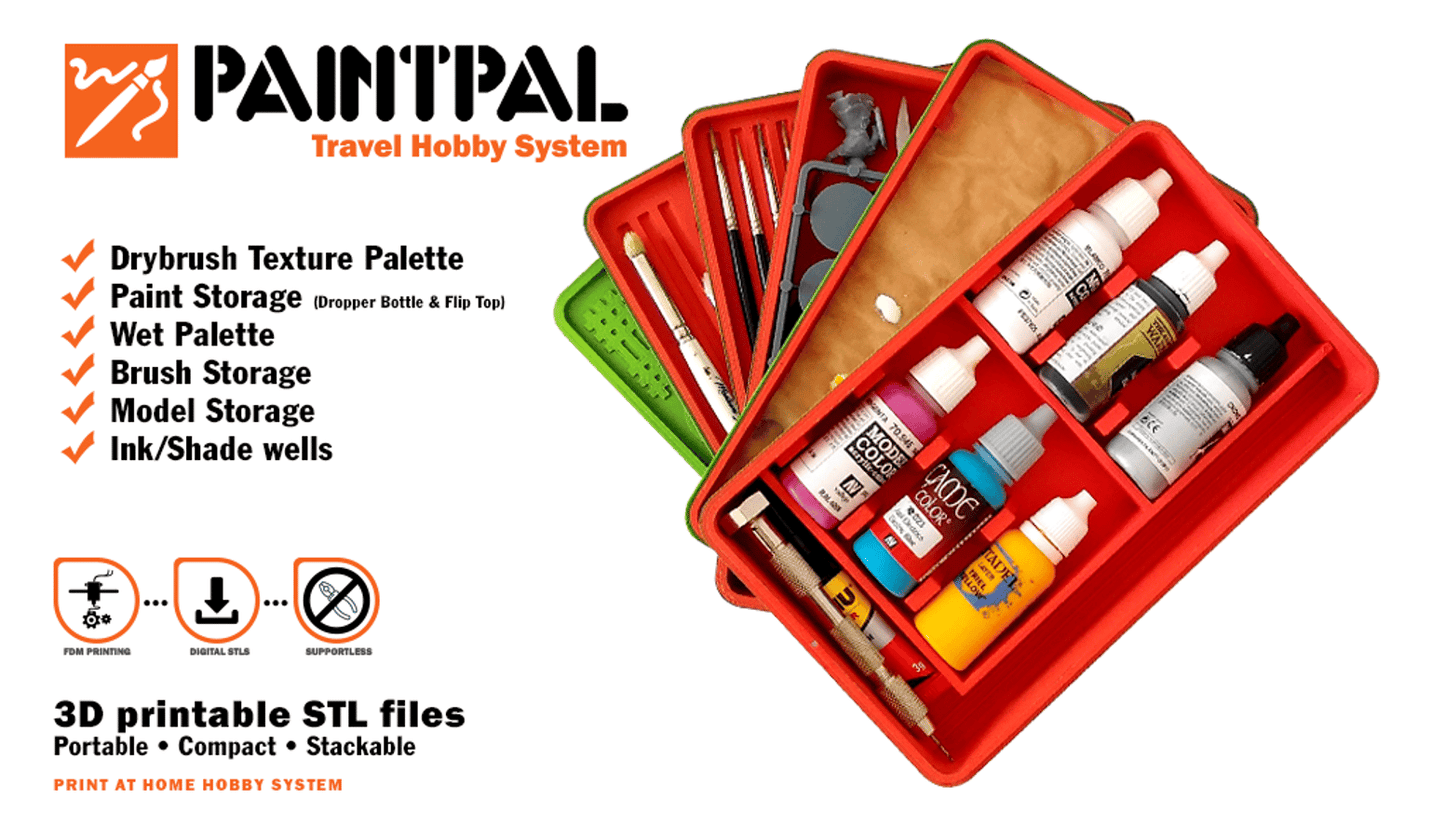 Paintpal Travel System - Core Set Magnetised - Textures/Storage/Wet Palette/Ink Wells