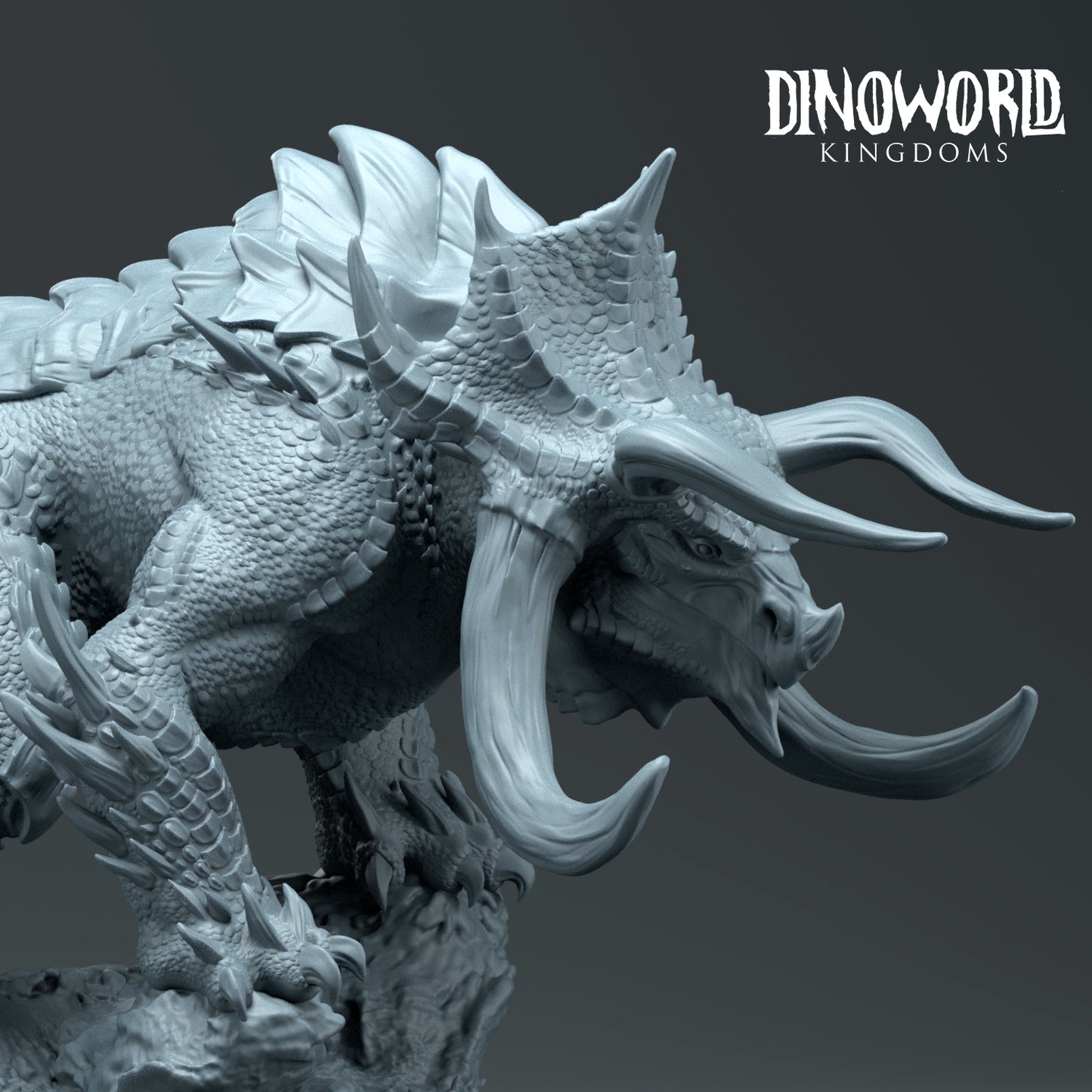 Dinoworld - Kingdoms - Dragon Ceratops Kaiju - DnD/Tabletop/TTRPG Figure Mini