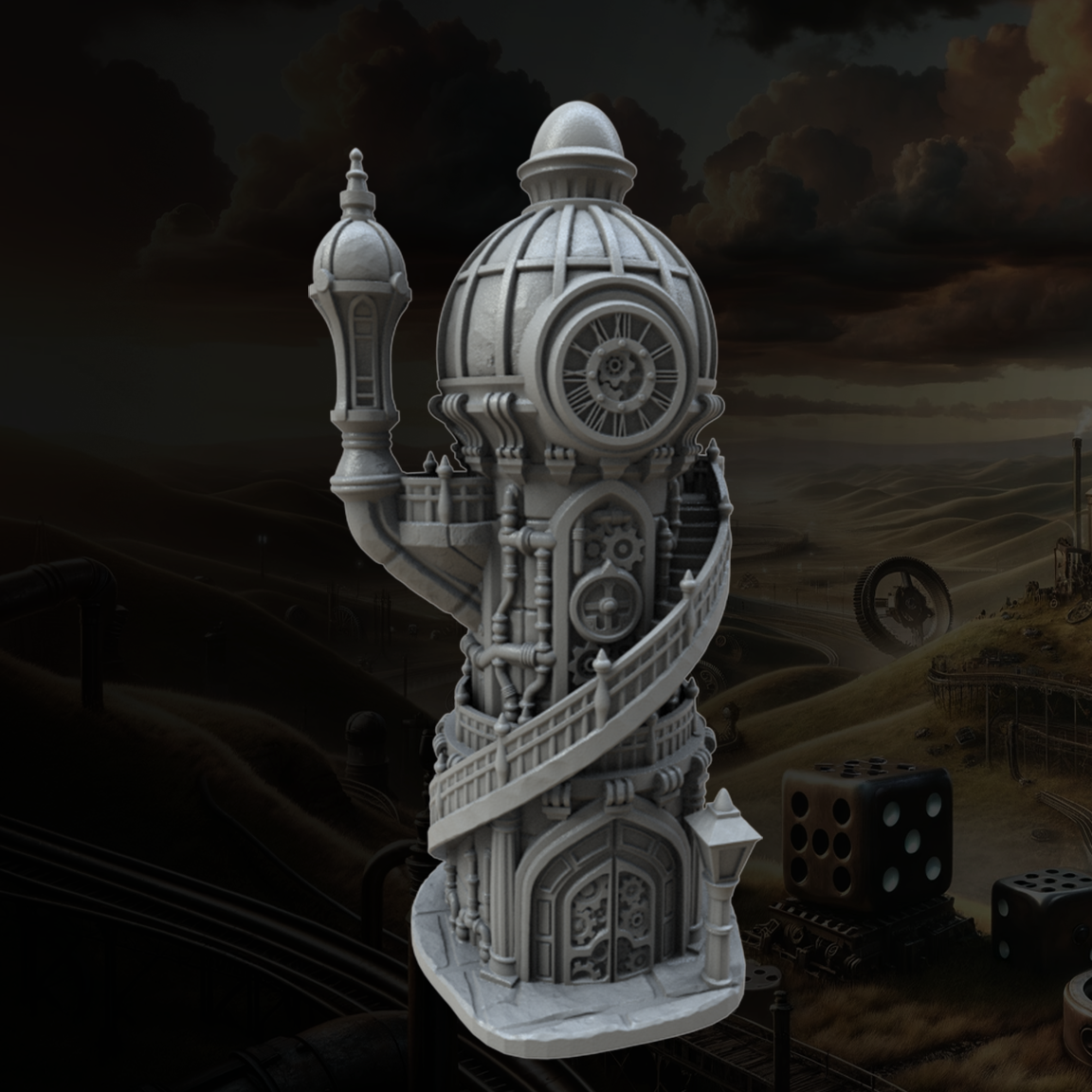 Fantasy3DTabletop - Steampunk Dice Tower - DnD/TTRPG/Roleplaying/Wargames