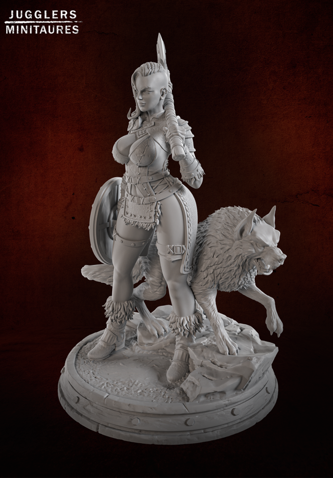 Jugglers Miniatures - Runa Wildfire - 75mm Pin Up/Figure/Model/Diorama