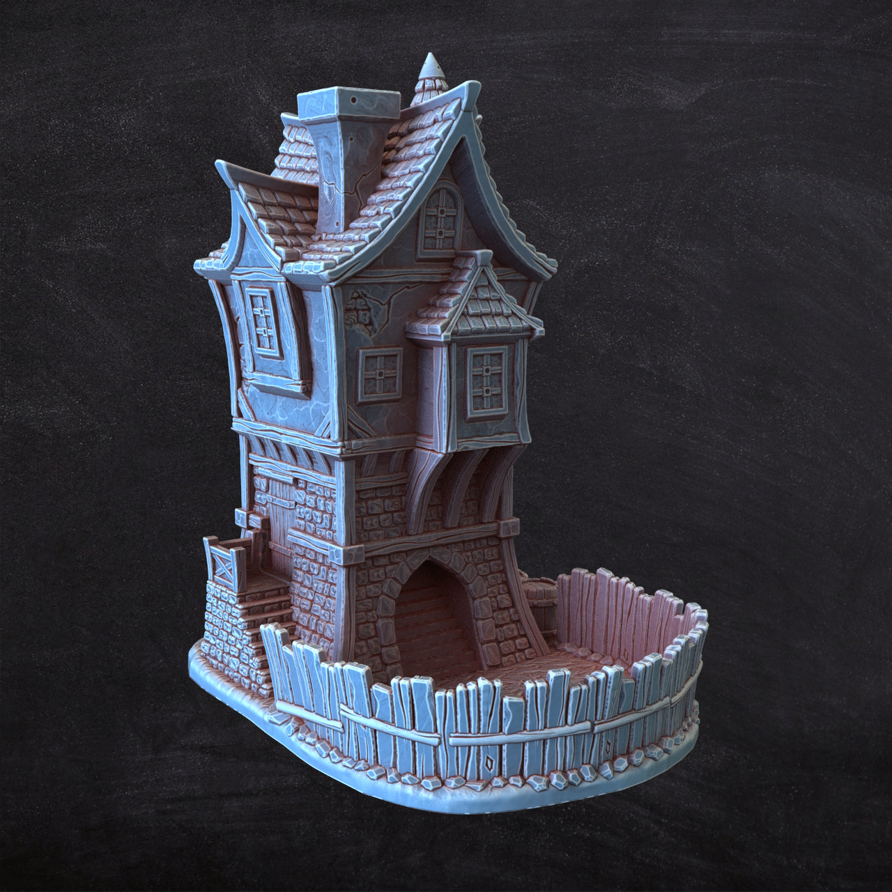 Fantasy3DTabletop - Medieval House Dice Tower - DnD/TTRPG/Roleplaying/Wargames