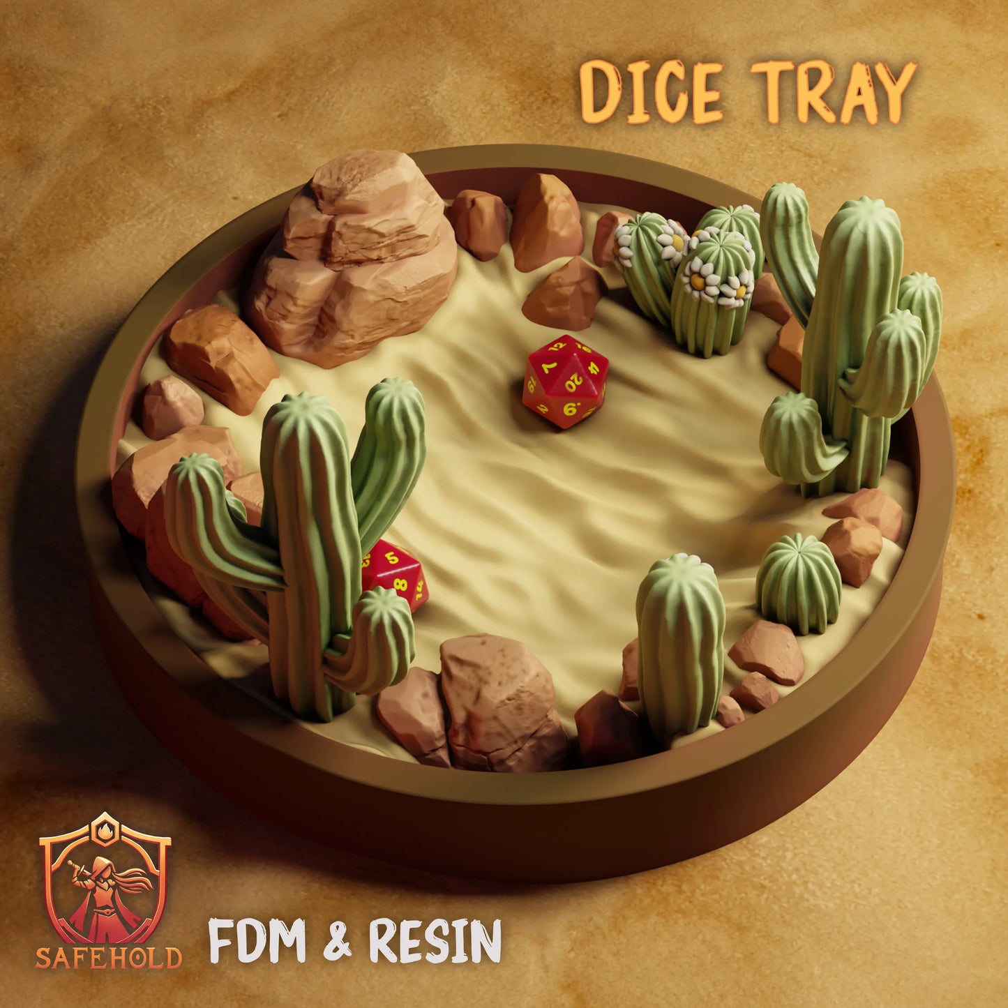 Safehold - Desert Dice Tray - DnD/TTRPG Figure/Miniature