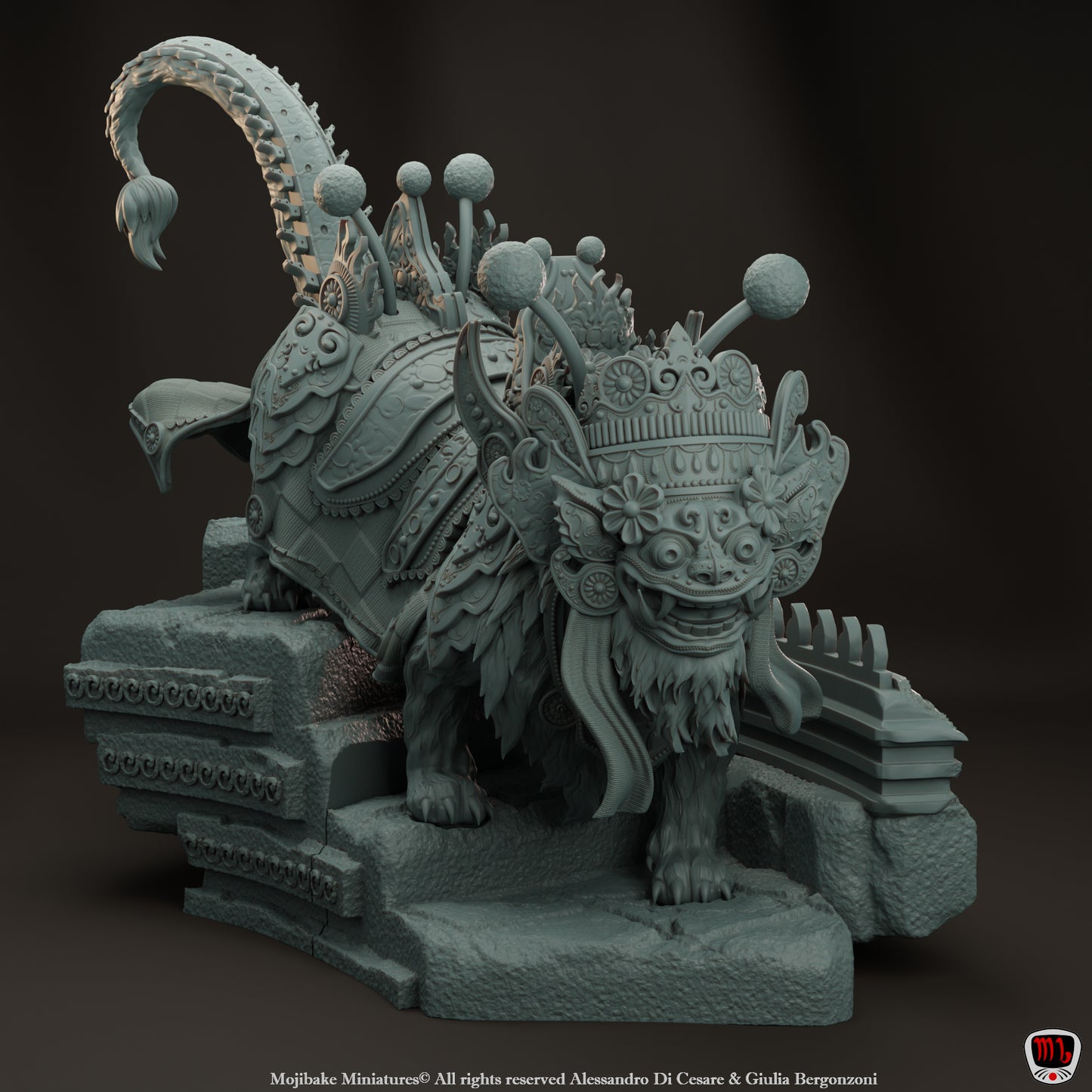 Mojibake - Hidden in the Shadows - Barong, King of Spirits - 120mm Pin Up/Figure/Model/Diorama - Helios3DPrinting
