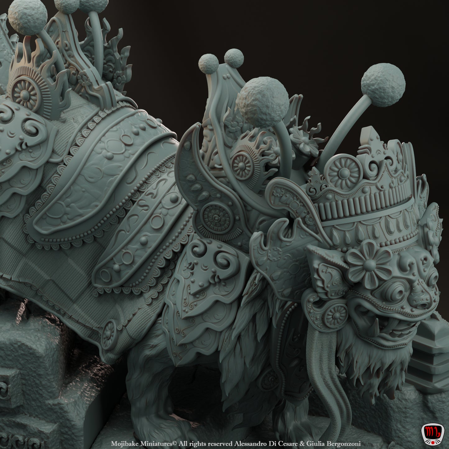 Mojibake - Hidden in the Shadows - Barong, King of Spirits - 120mm Pin Up/Figure/Model/Diorama - Helios3DPrinting