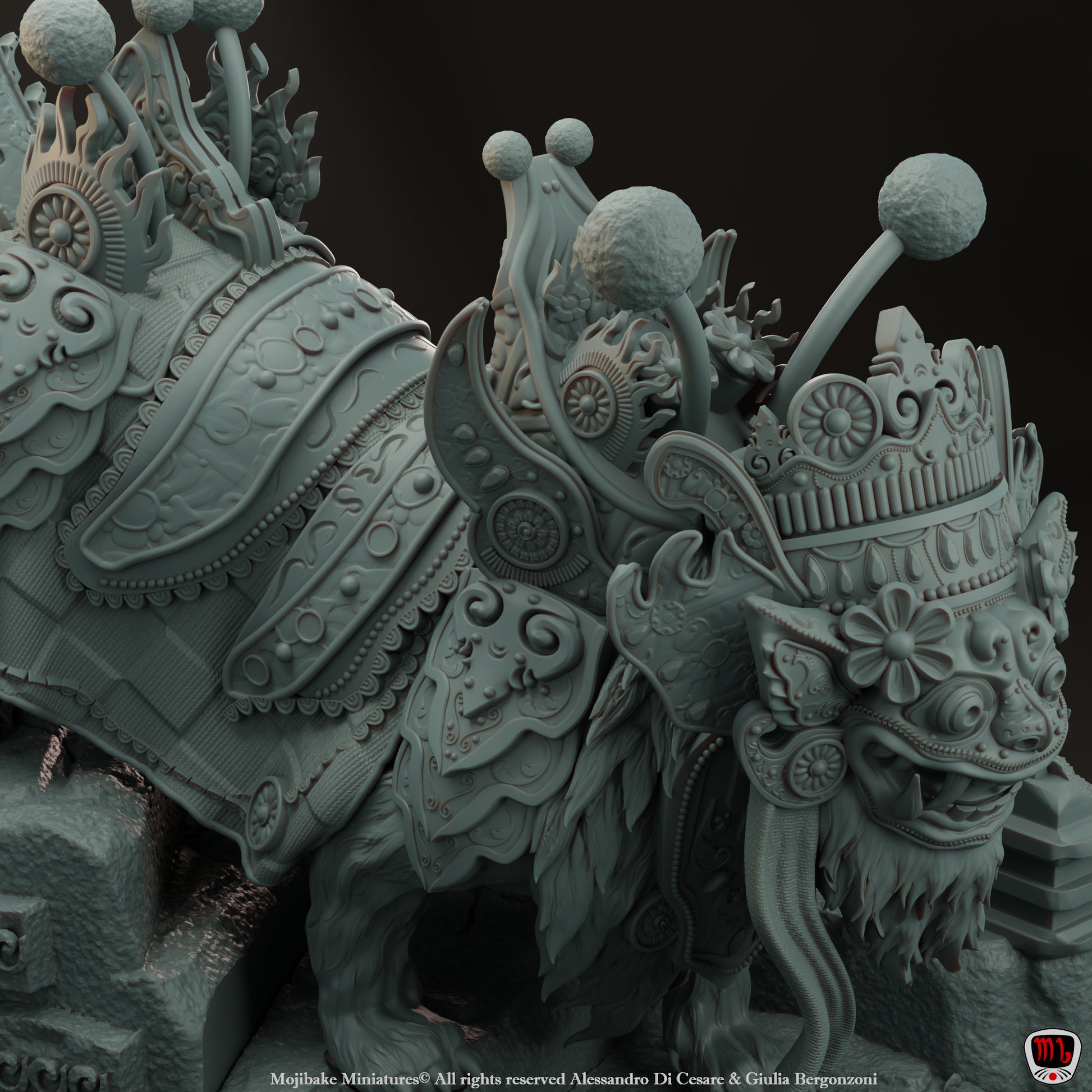 Mojibake - Hidden in the Shadows - Barong, King of Spirits - 120mm Pin Up/Figure/Model/Diorama - Helios3DPrinting