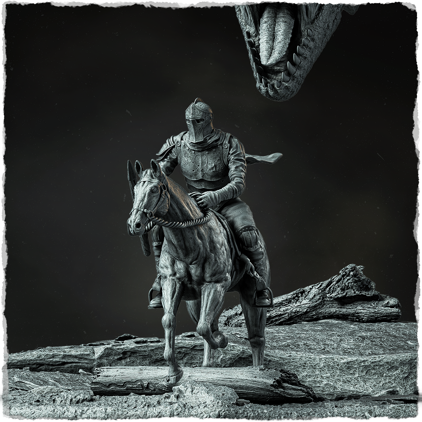 Evox Arts - Dragon and Knight Diorama - DnD/TTRPG Figure/Miniature