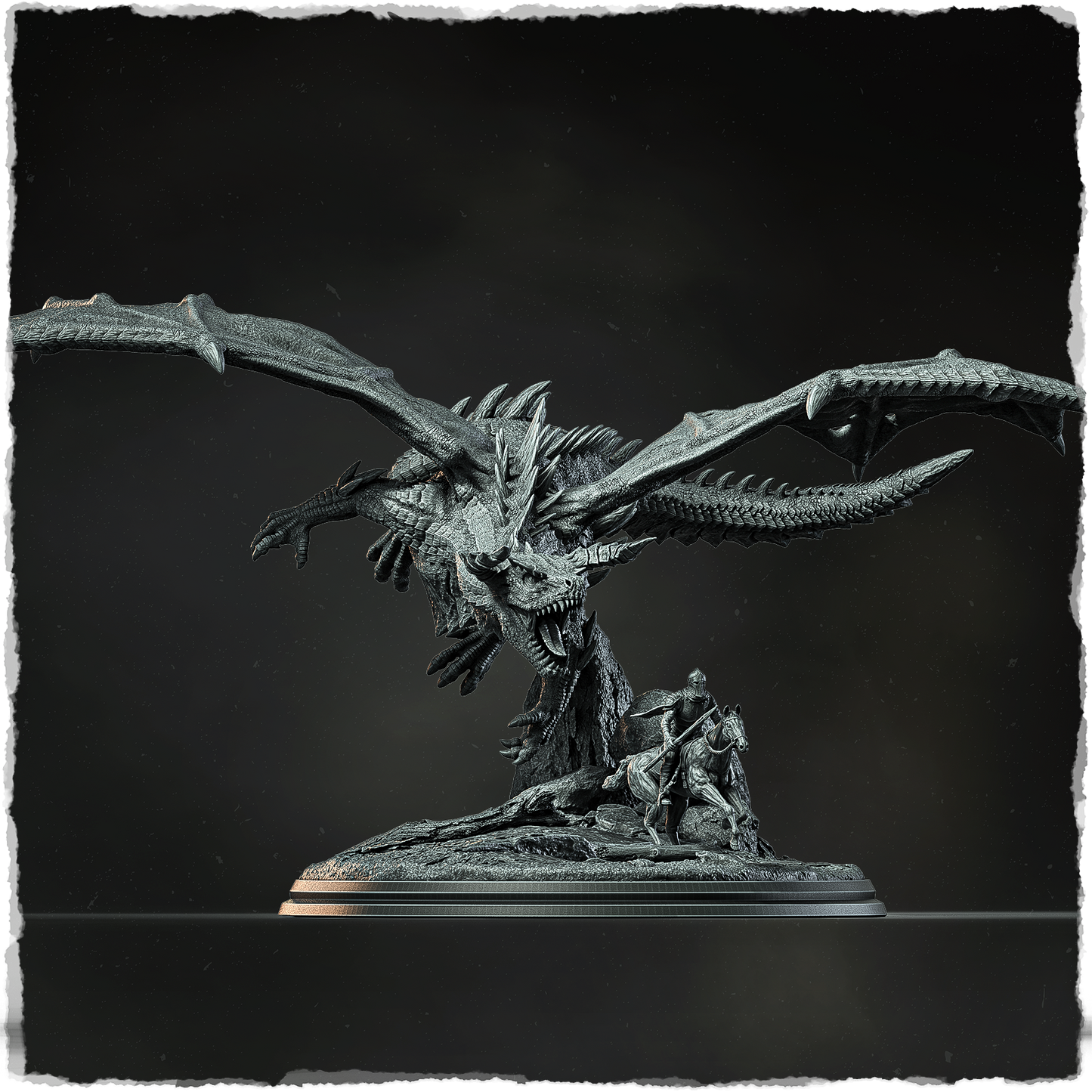 Evox Arts - Dragon and Knight Diorama - DnD/TTRPG Figure/Miniature