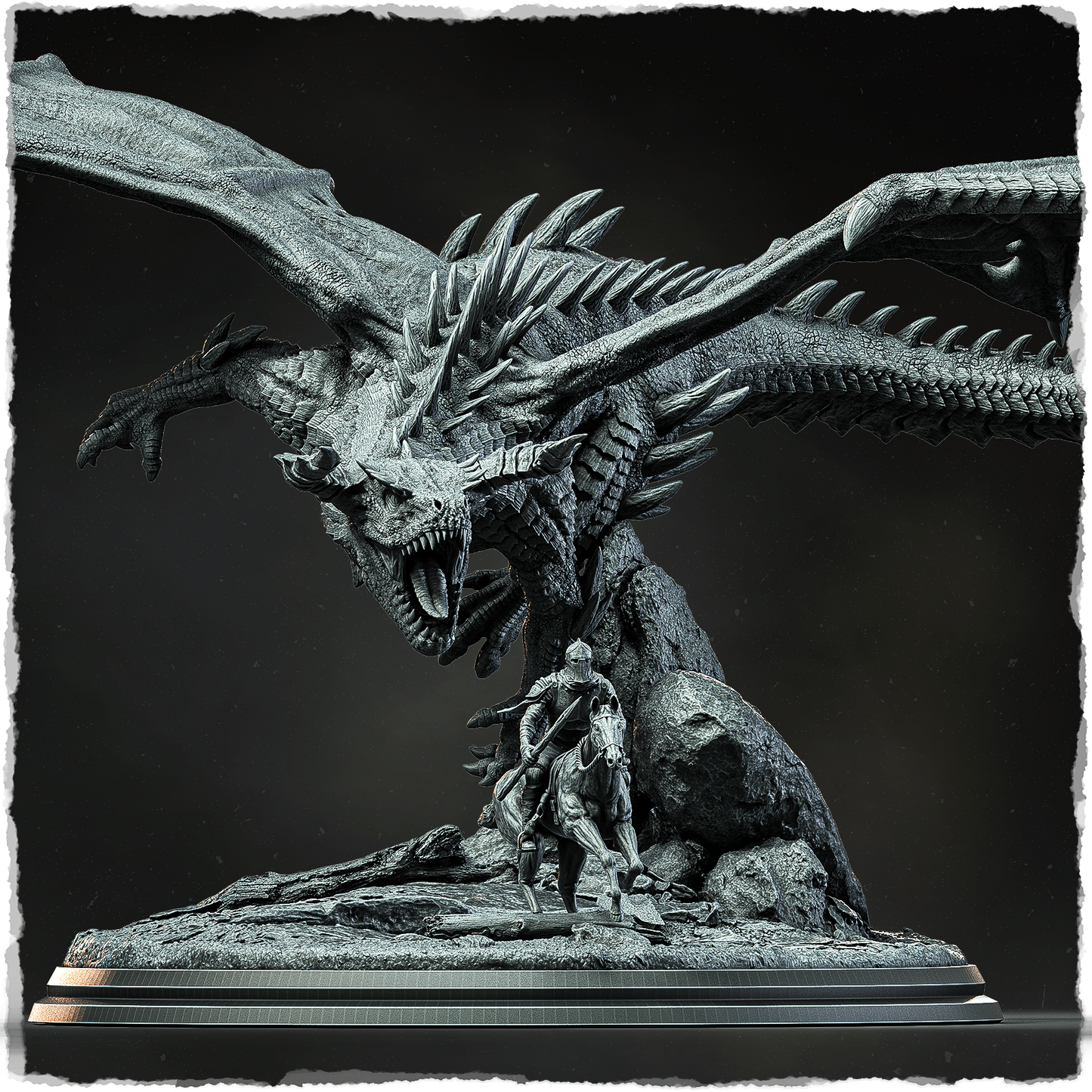 Evox Arts - Dragon and Knight Diorama - DnD/TTRPG Figure/Miniature