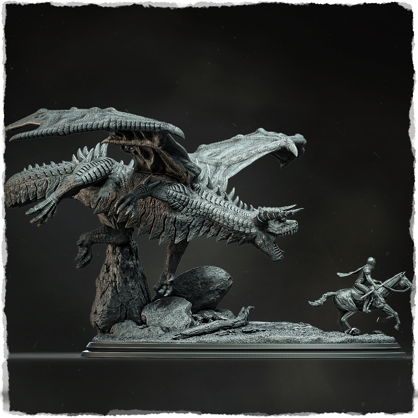 Evox Arts - Dragon and Knight Diorama - DnD/TTRPG Figure/Miniature