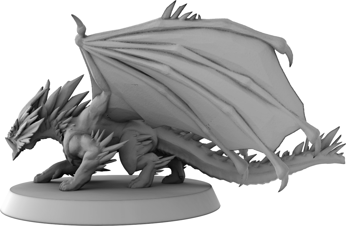 Klaus - Young White Dragon #1 - 3 Poses - DnD/TTRPG Figure/Miniature - Helios3DPrinting