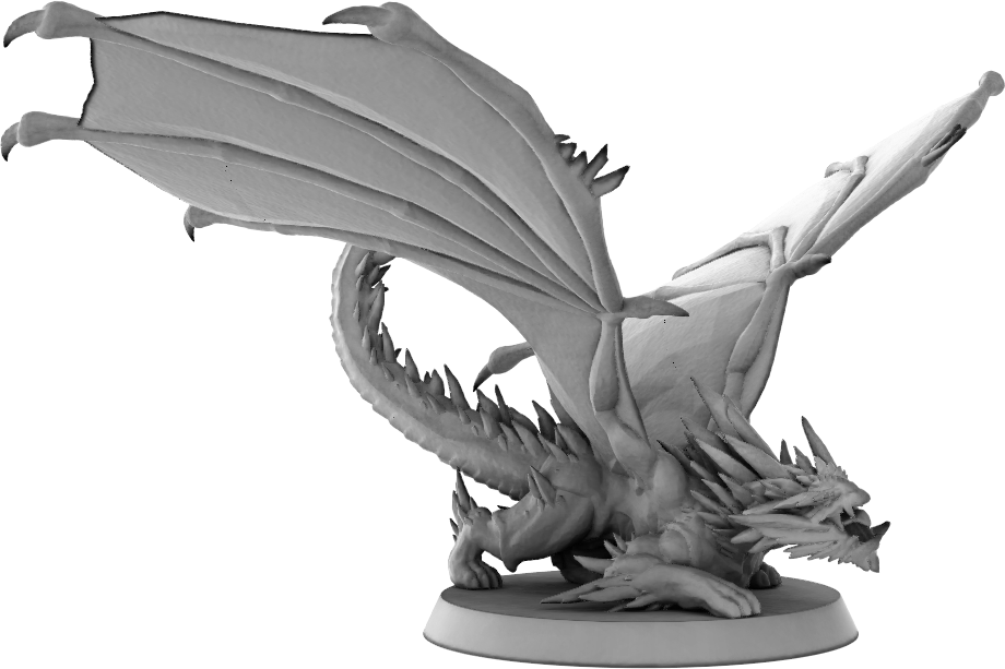 Klaus - Young White Dragon #1 - 3 Poses - DnD/TTRPG Figure/Miniature - Helios3DPrinting