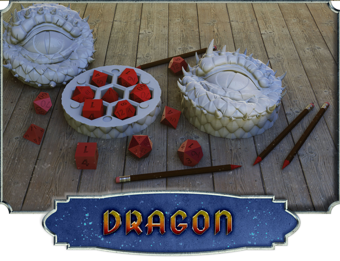 Crosslances - Dice Holder - Dragon - DnD/TTRPG/Roleplaying/Wargames