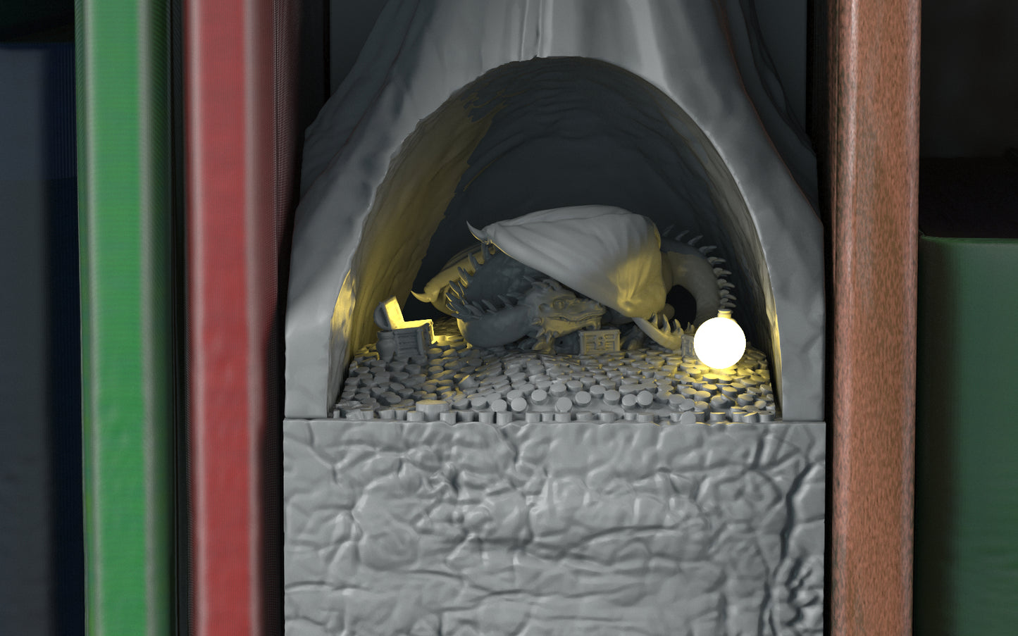Crosslances - Book Nook/Shelf Insert - Dragon Lair