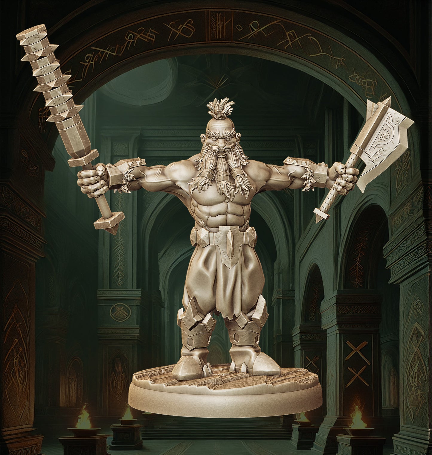 Monolith Arts - Dwarves - Berserker - DnD/TTRPG Figure/Miniature