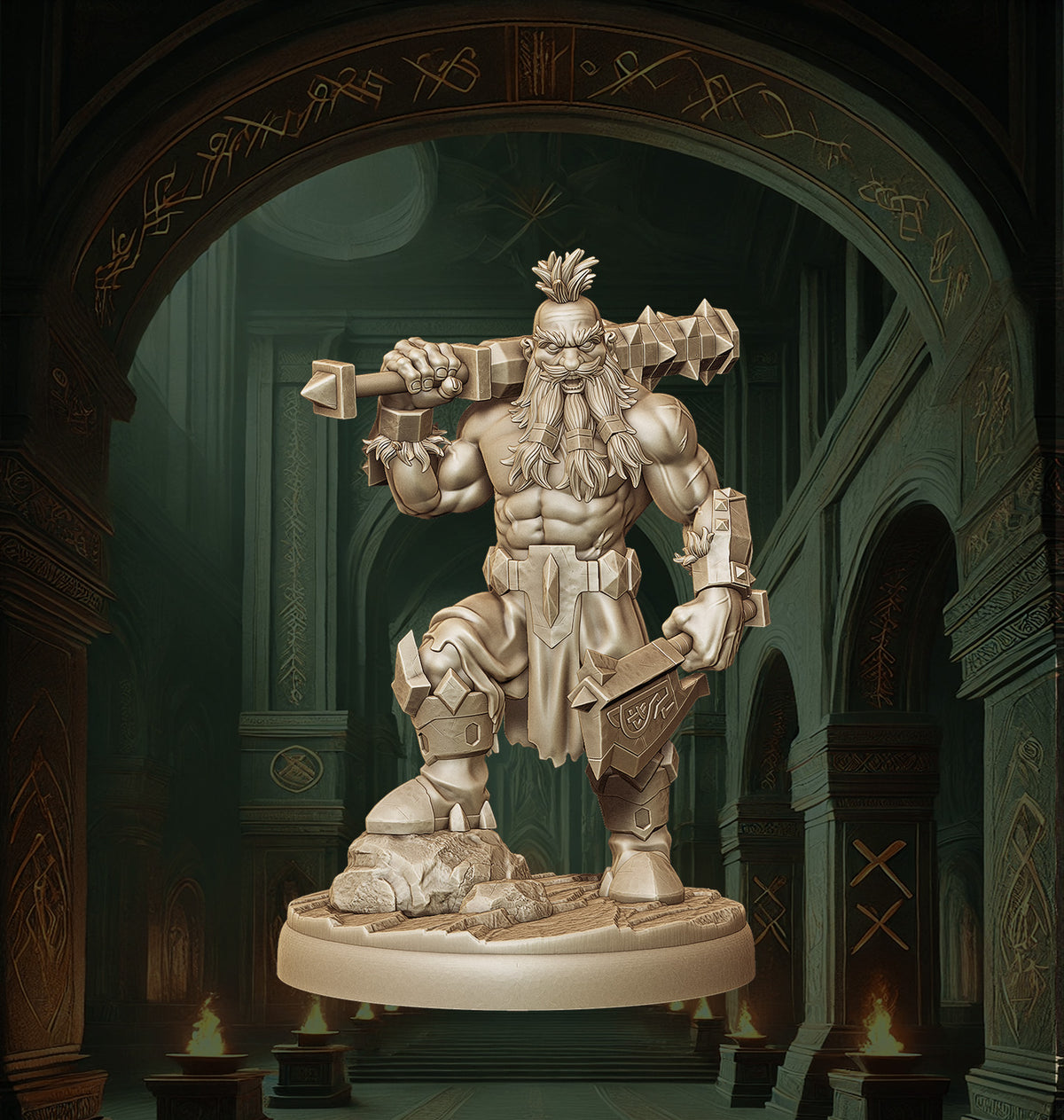 Monolith Arts - Dwarves - Berserker - DnD/TTRPG Figure/Miniature