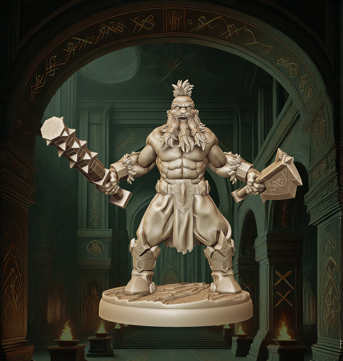 Monolith Arts - Dwarves - Berserker - DnD/TTRPG Figure/Miniature