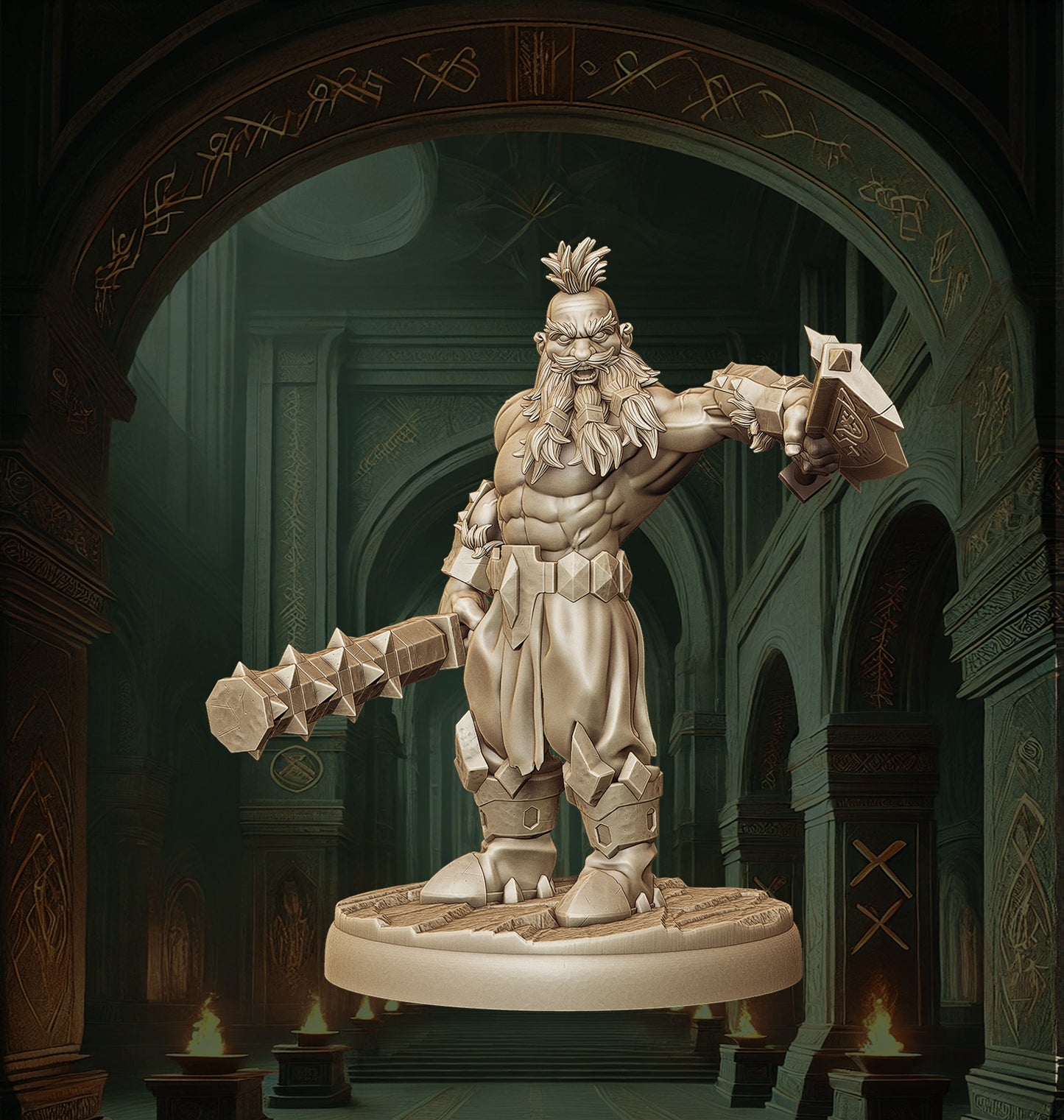 Monolith Arts - Dwarves - Berserker - DnD/TTRPG Figure/Miniature