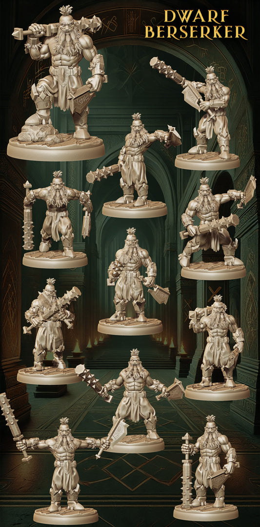 Monolith Arts - Dwarves - Berserker - DnD/TTRPG Figure/Miniature