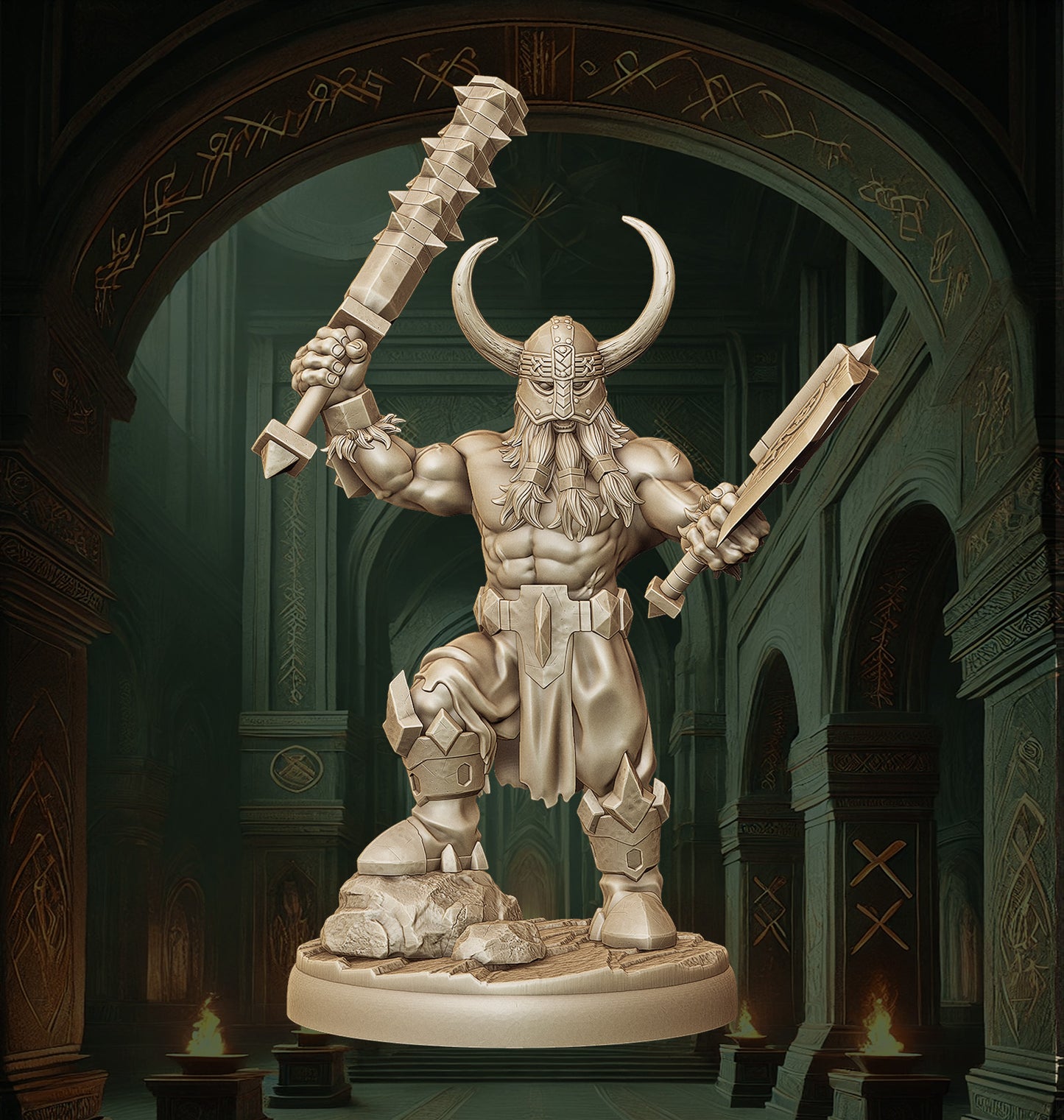 Monolith Arts - Dwarves - Champion Berserker - DnD/TTRPG Figure/Miniature