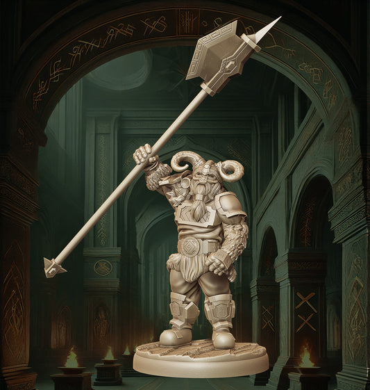 Monolith Arts - Dwarves - Cleaver Champion - DnD/TTRPG Figure/Miniature