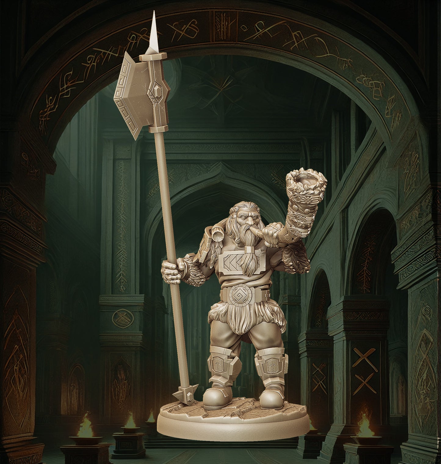 Monolith Arts - Dwarves - Command Group #2 - DnD/TTRPG Figure/Miniature
