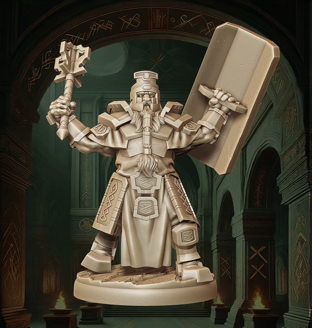 Monolith Arts - Dwarves - Defender - DnD/TTRPG Figure/Miniature