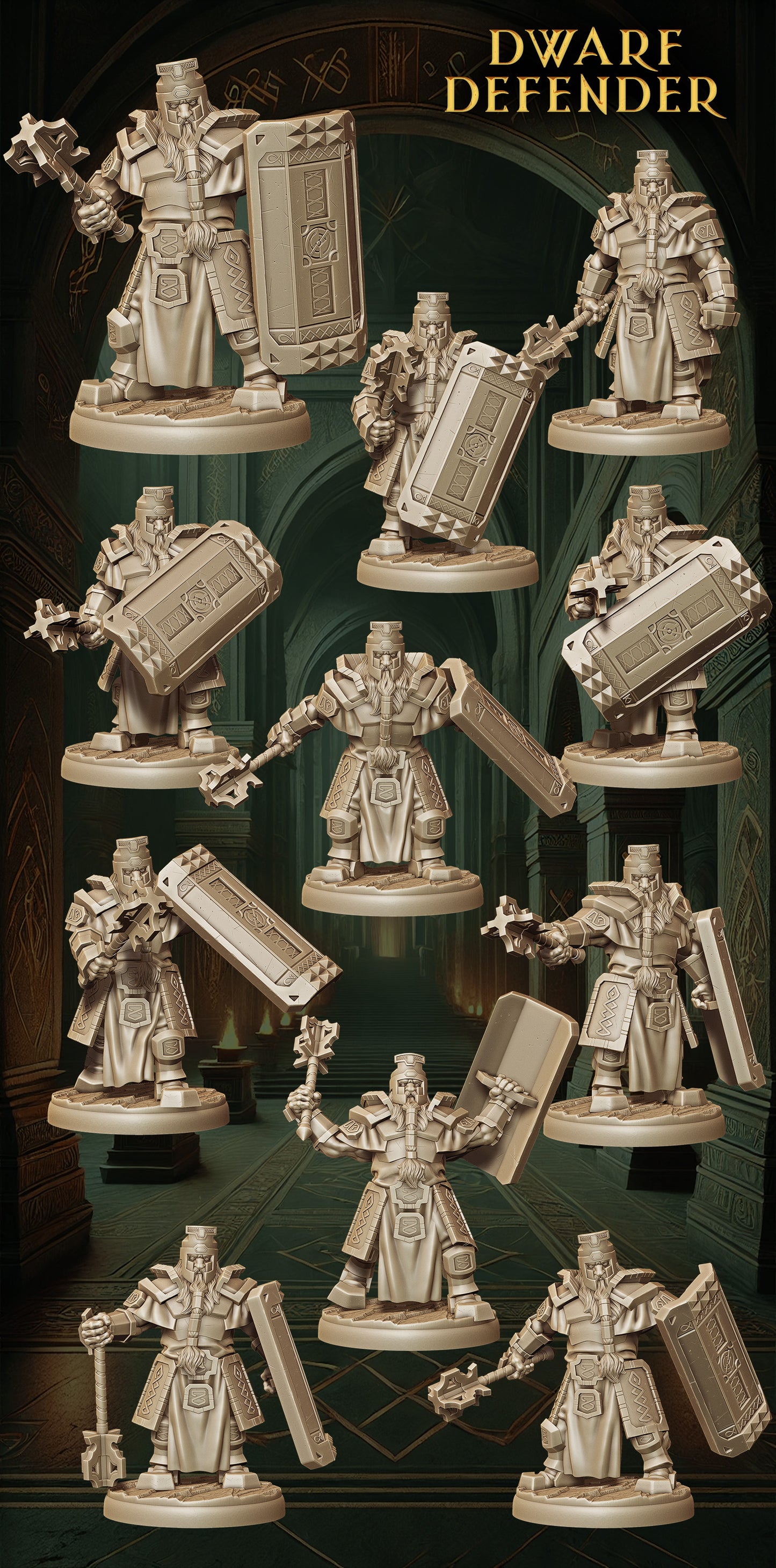 Monolith Arts - Dwarves - Defender - DnD/TTRPG Figure/Miniature
