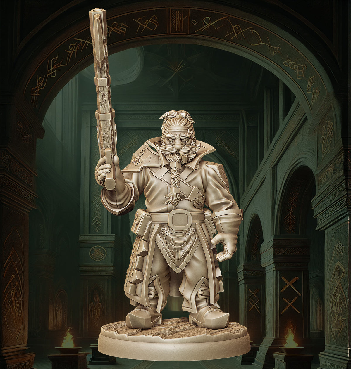 Monolith Arts - Dwarves - Gunner - DnD/TTRPG Figure/Miniature