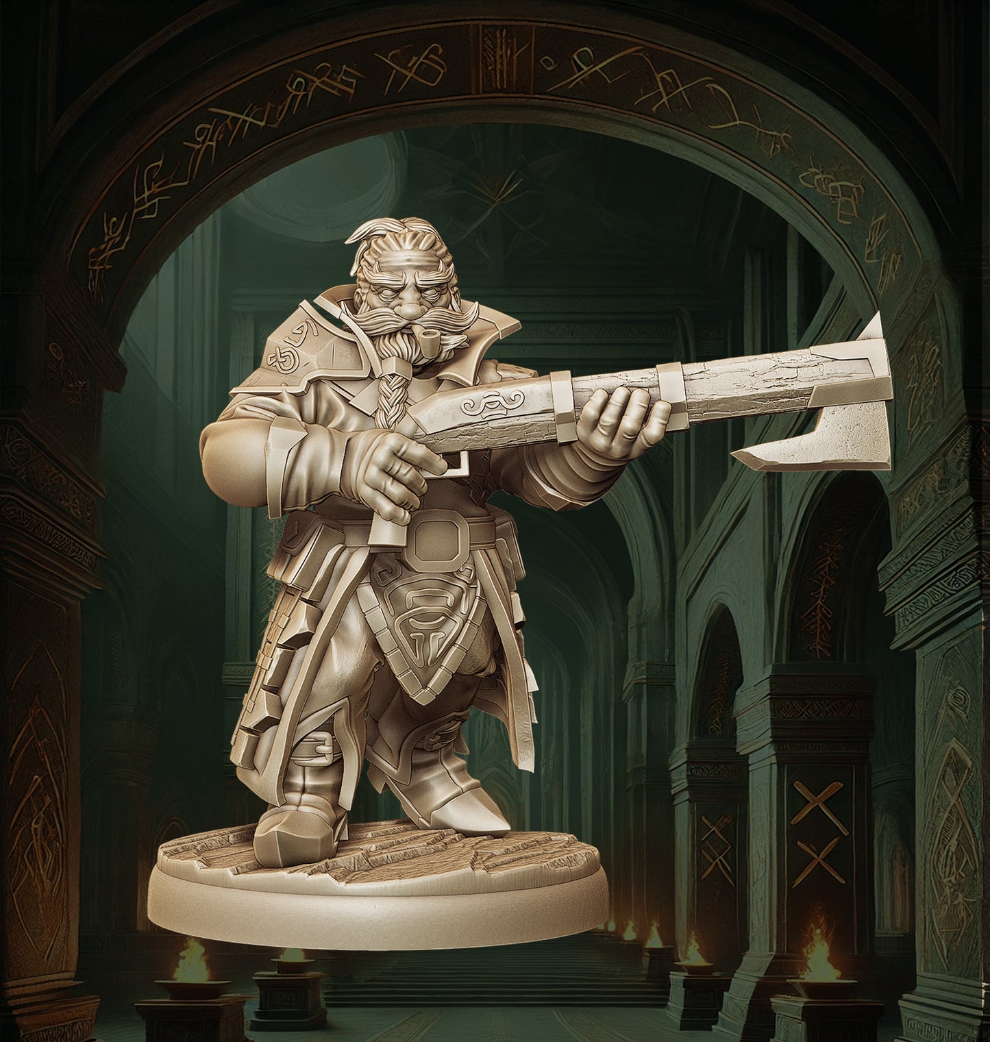 Monolith Arts - Dwarves - Gunner - DnD/TTRPG Figure/Miniature