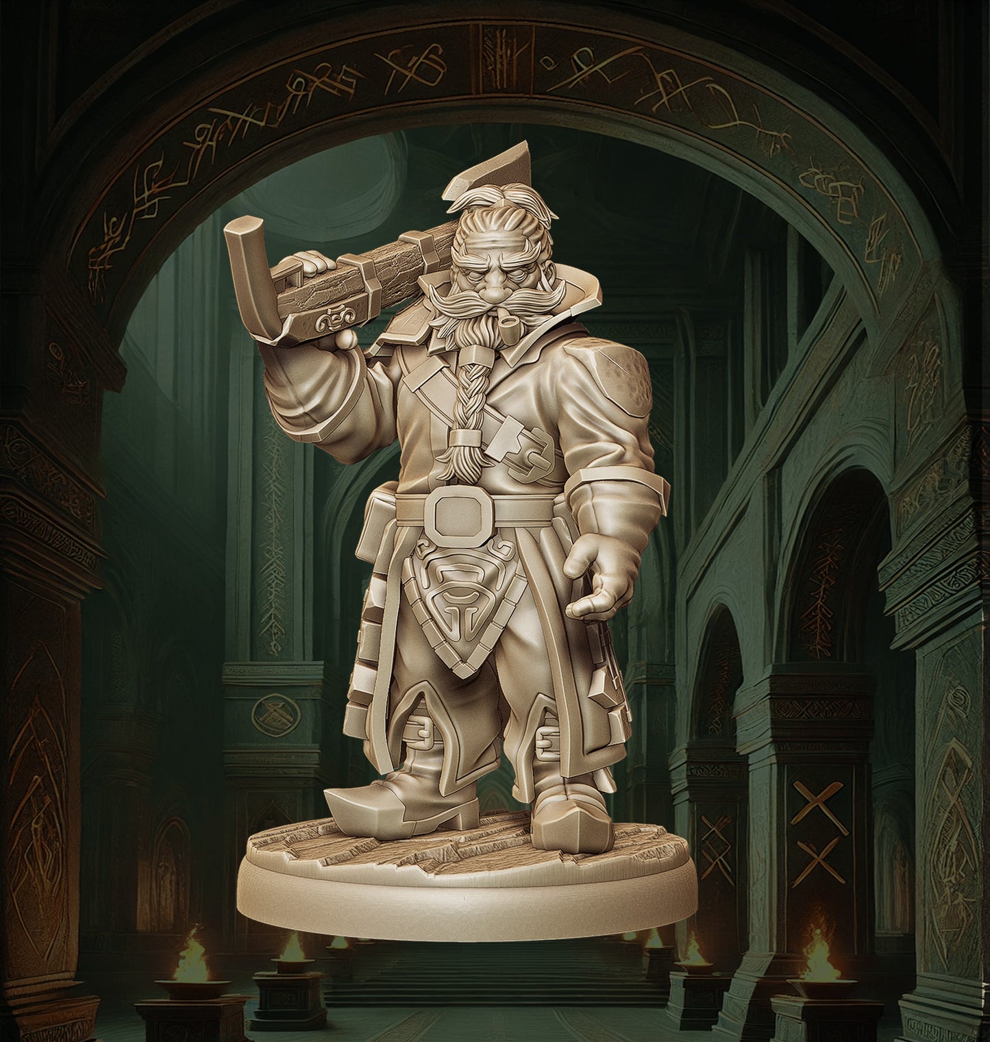 Monolith Arts - Dwarves - Gunner - DnD/TTRPG Figure/Miniature