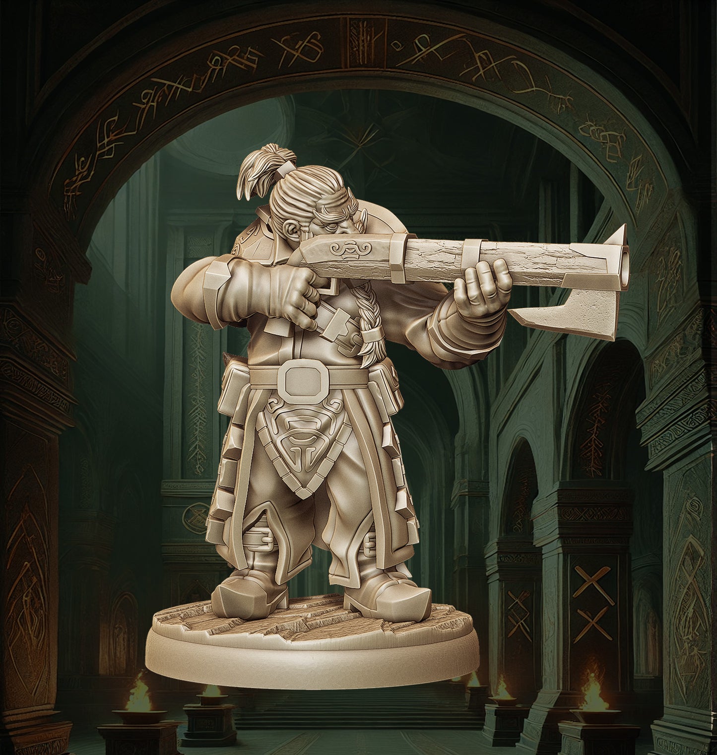 Monolith Arts - Dwarves - Gunner - DnD/TTRPG Figure/Miniature