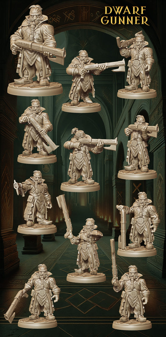 Monolith Arts - Dwarves - Gunner - DnD/TTRPG Figure/Miniature