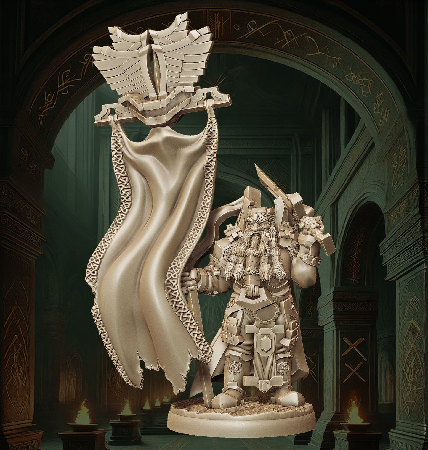 Monolith Arts - Dwarves - Command Group #1 - DnD/TTRPG Figure/Miniature