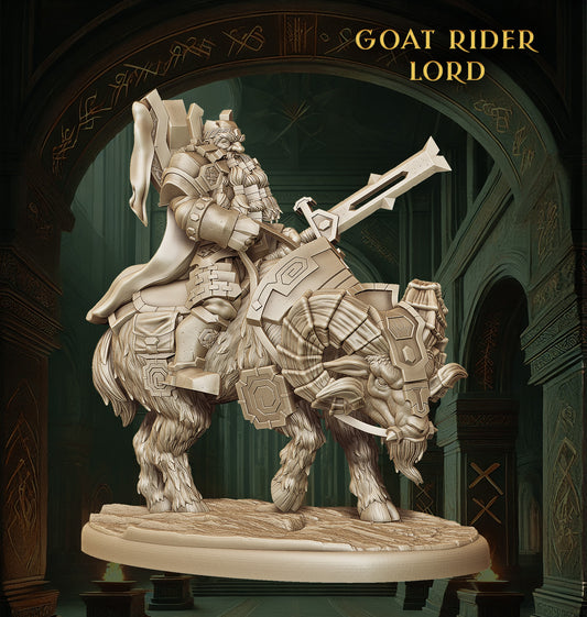 Monolith Arts - Dwarves - Goat Rider #5 - DnD/TTRPG Figure/Miniature