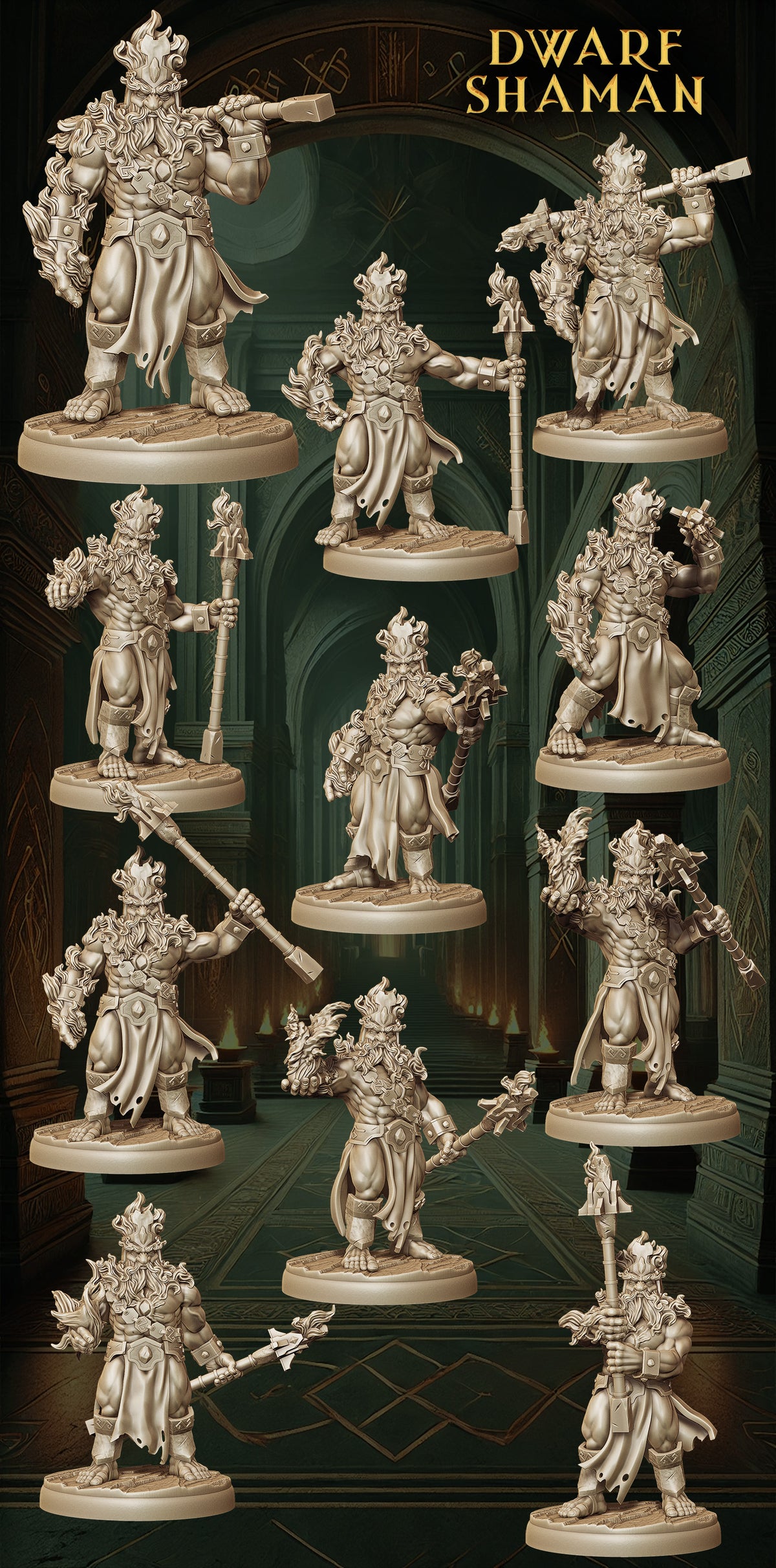 Monolith Arts - Dwarves - Shaman - DnD/TTRPG Figure/Miniature