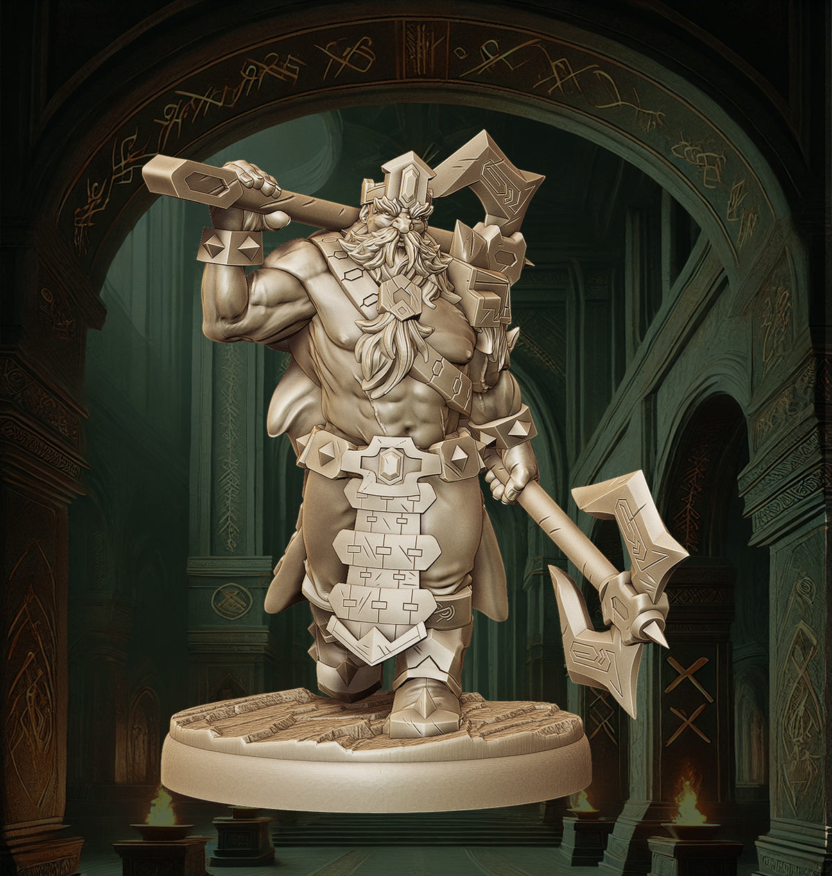 Monolith Arts - Dwarves - Warrior - DnD/TTRPG Figure/Miniature