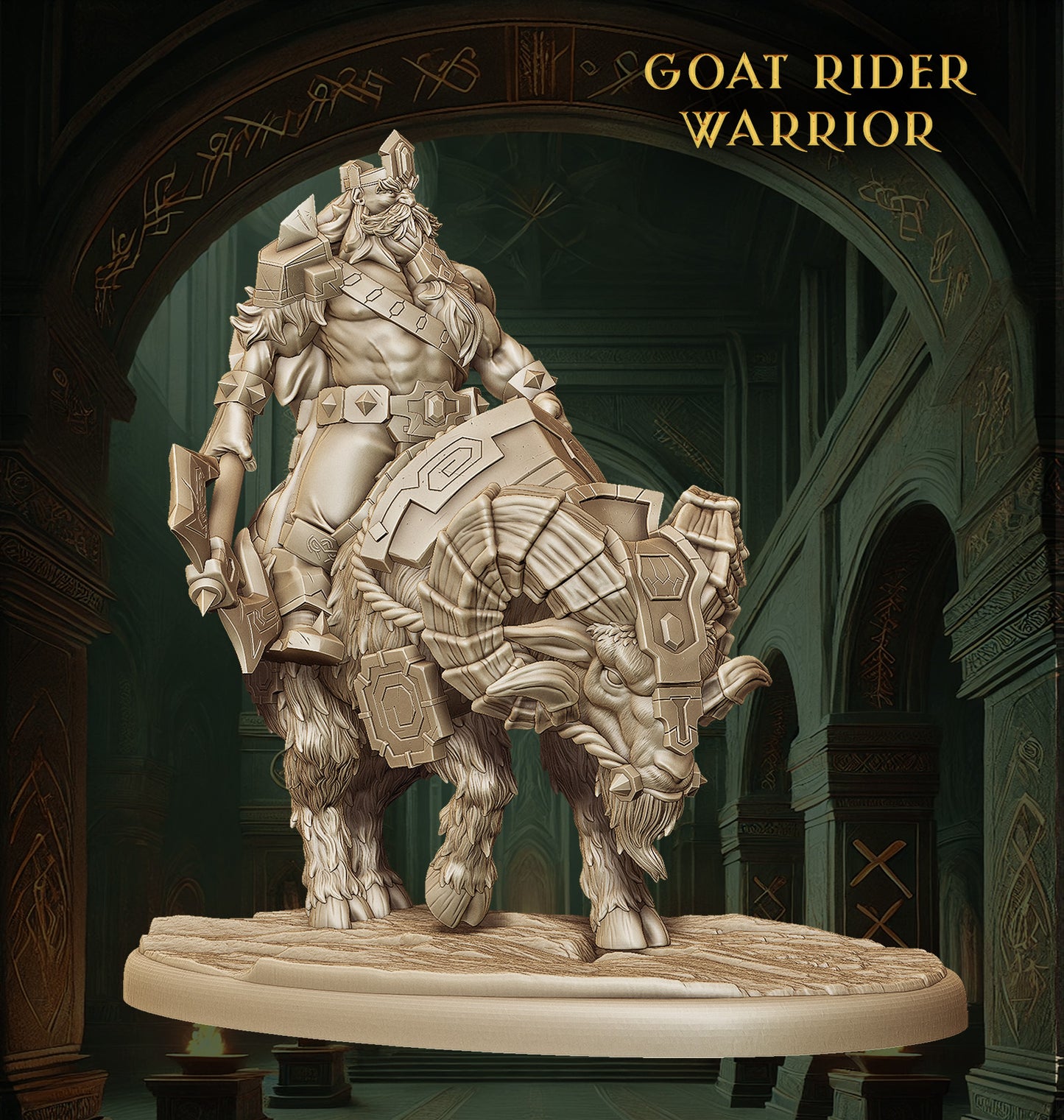 Monolith Arts - Dwarves - Goat Rider #8 - DnD/TTRPG Figure/Miniature