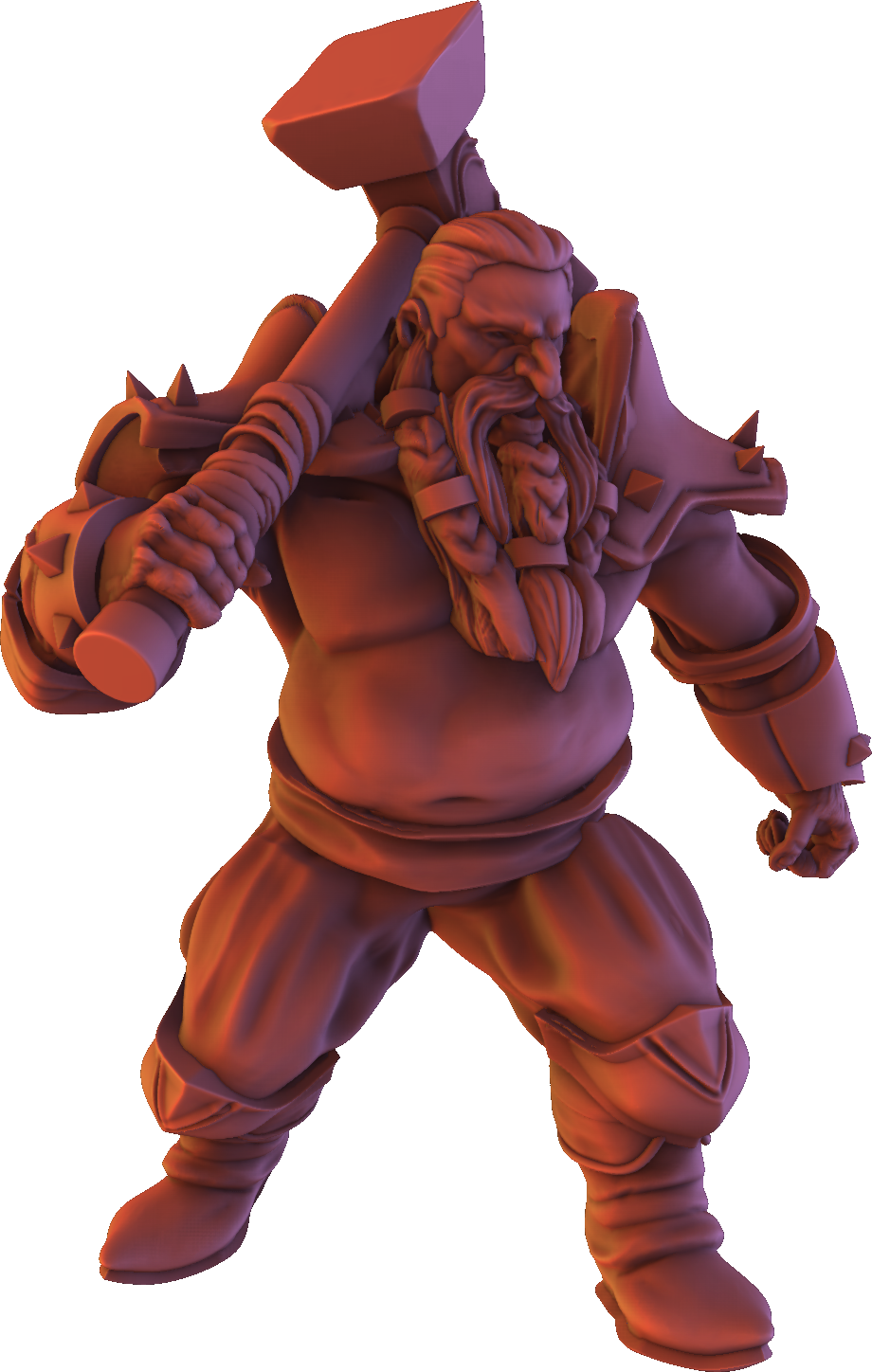 Dinoworld - Kingdoms #5 - Dwarf w/Warhammer - DnD/Pathfinder/TTRPG Figure